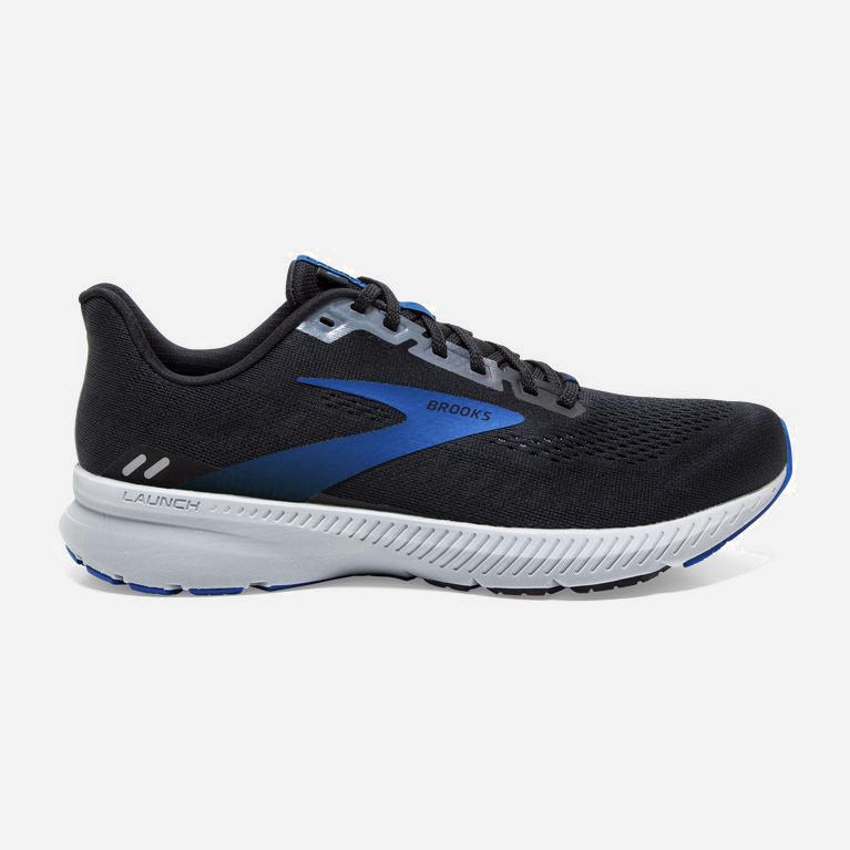 Brooks Men's Launch 8 Light Cushion Road Running Shoes Singapore - Black/Grey/Blue (20437-ILQD)